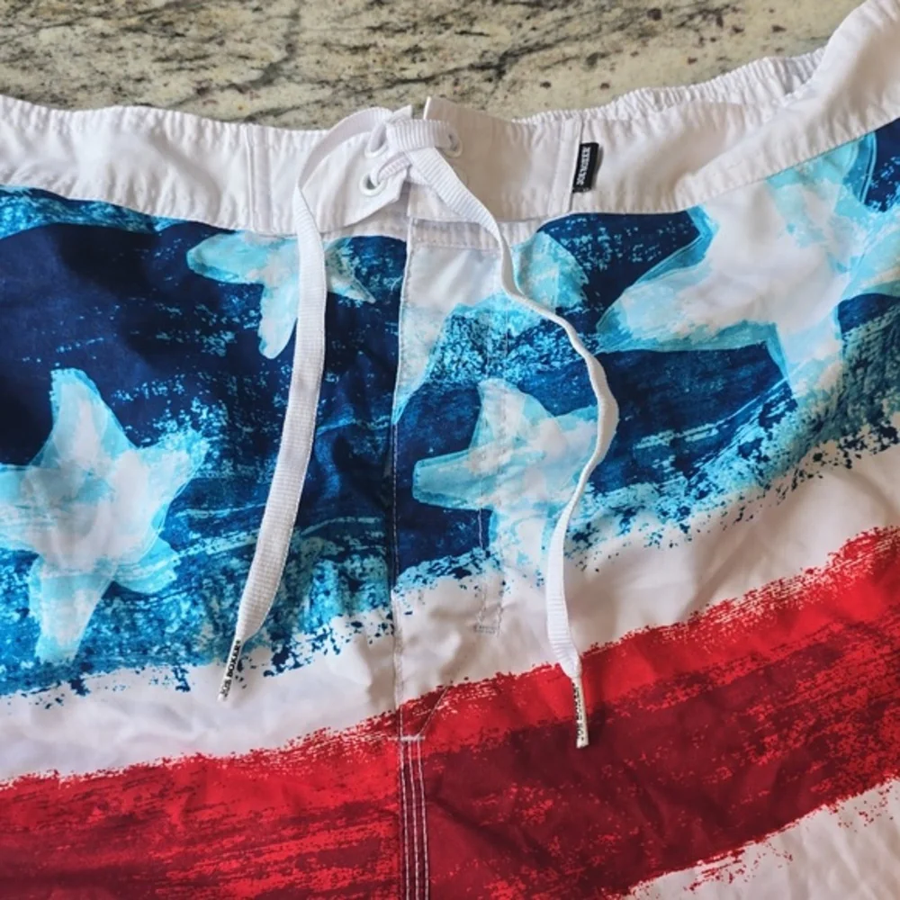 4th of July Joe Boxer Men's Red,‎ White, and Blue Swim Shorts size xl